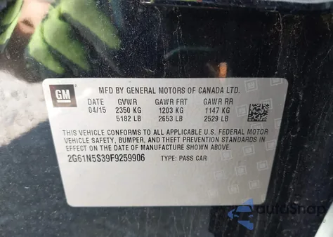 2015 Cadillac Xts Luxury from USA, damaged, VIN 2G61N5S39F9259906